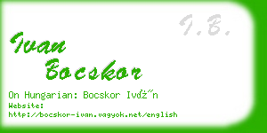 ivan bocskor business card